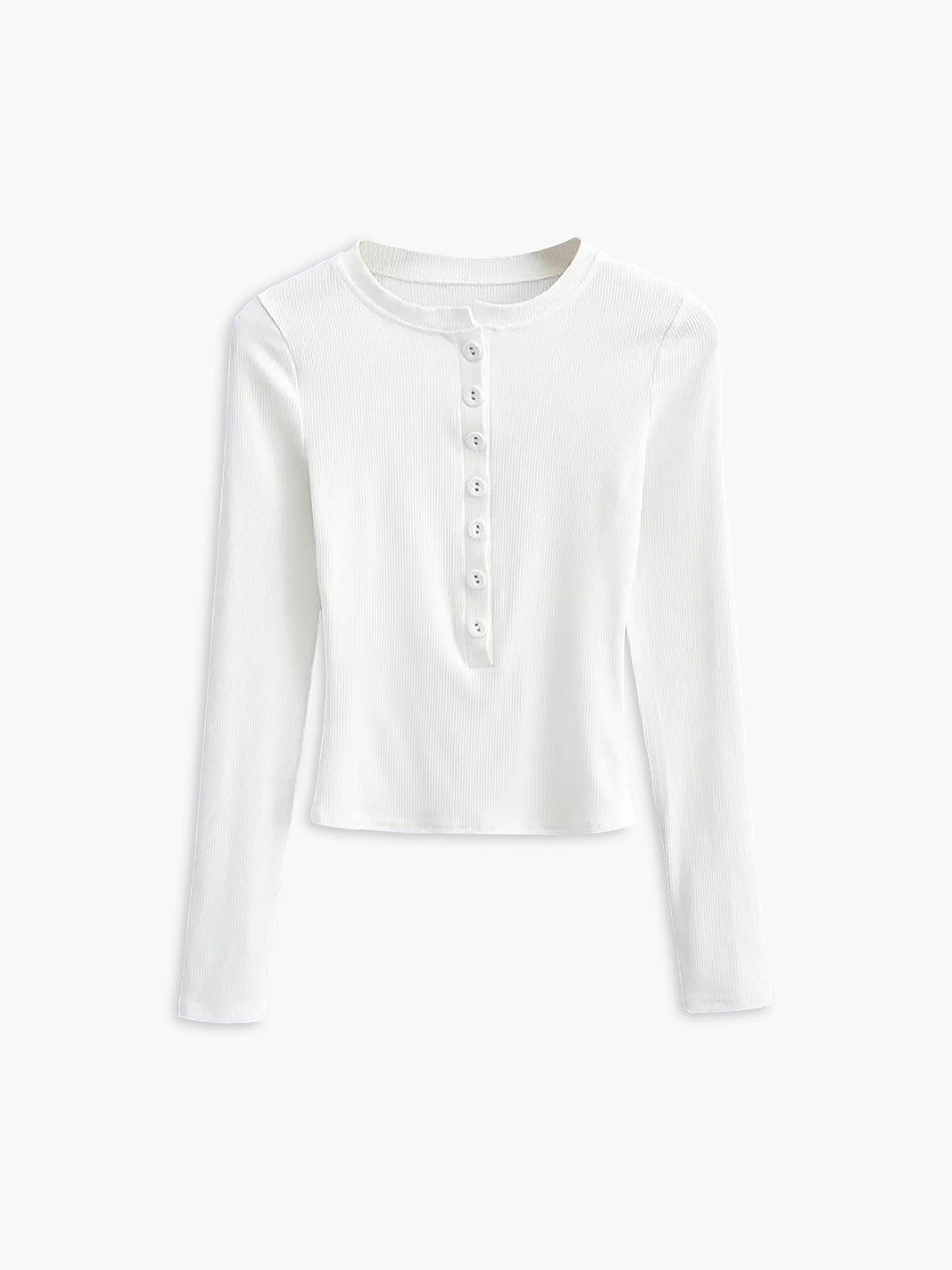 Alvara | Crop Shirt Dames van Ribstof met Lange Mouwen