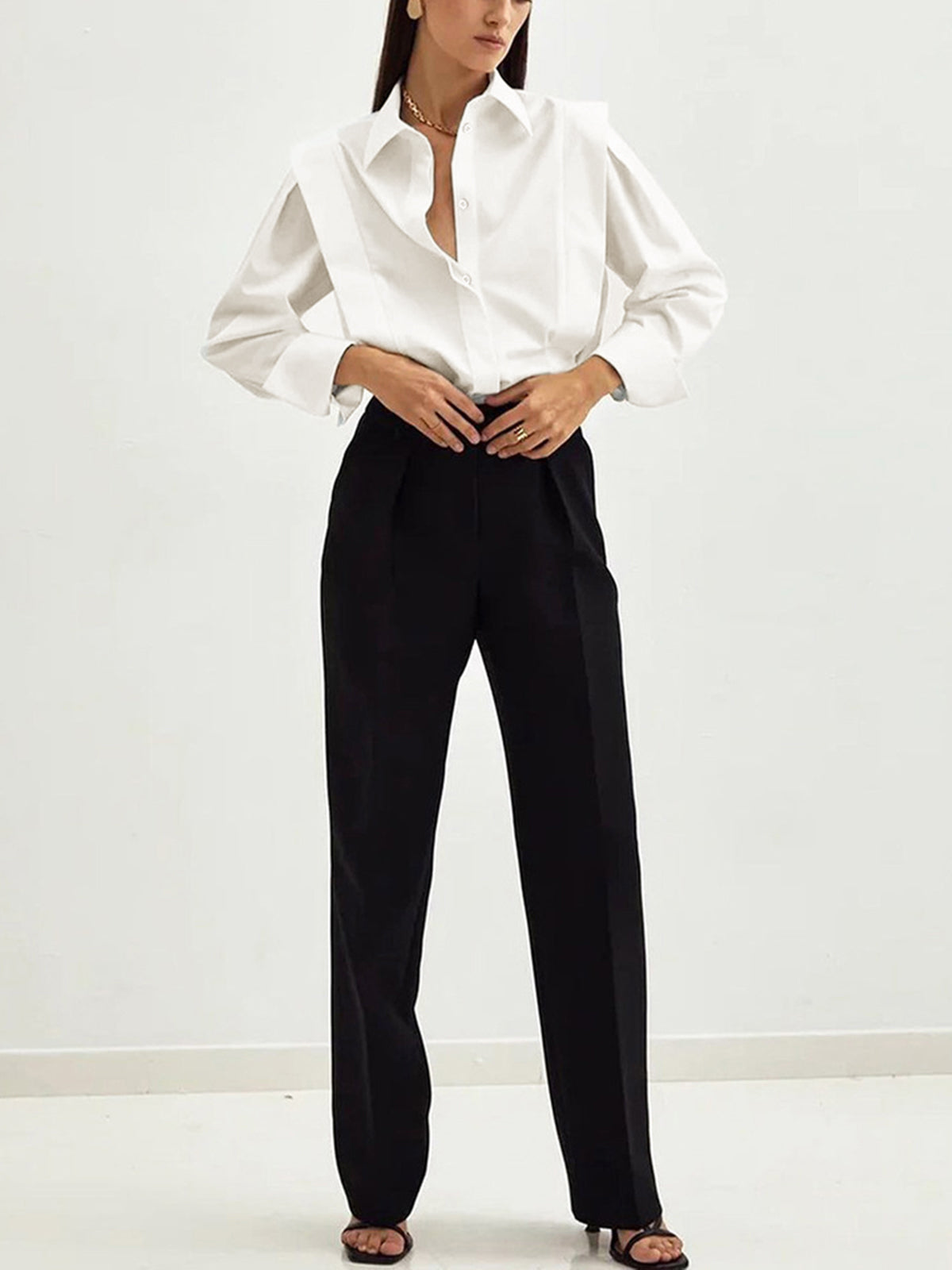 Eefje | Chique Blouse met Pofmouwen