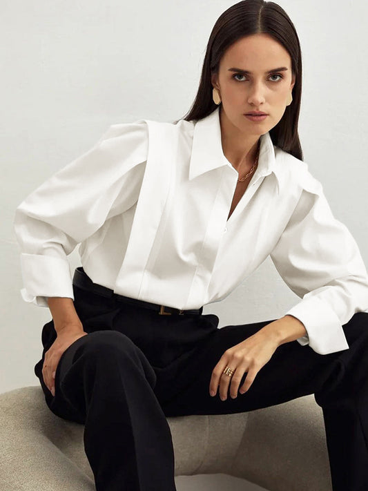 Eefje | Chique Blouse met Pofmouwen