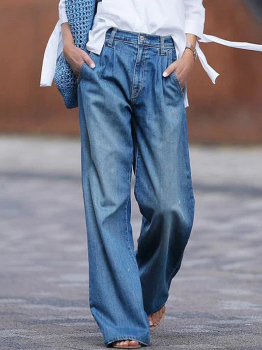 Minke | Wide-Leg Spijkerbroek met Hoge Taille voor Dames