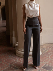 Jolan | High Waist Straight Leg Broek Dames – Regular Fit