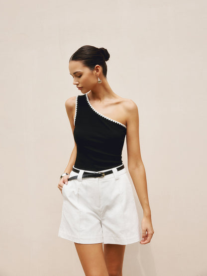Laia | Elegante Tank Top met Asymmetrische Halslijn