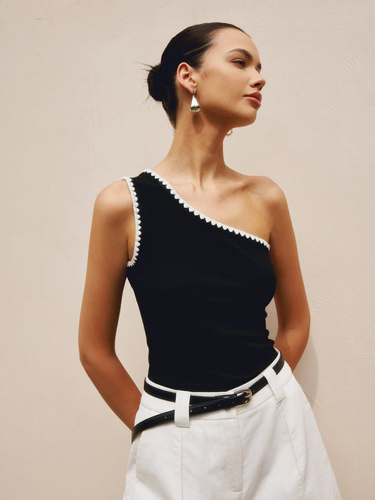 Laia | Elegante Tank Top met Asymmetrische Halslijn