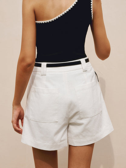 Luisa | Dames Katoen & Linnen Korte Broek - Casual Zomer Short