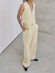 Sarita | Comfortabele Tweedelige Set voor Dames - Katoenen Top en Broek