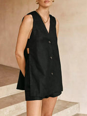 Zulma | Tweedelige Zomer Set voor Dames - Mouwloos Vest & Shorts