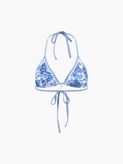 Florencia | Halter Bikini Set – Stijlvol met Blauwe Print