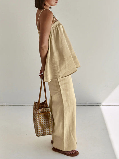 Nieva | Casual Tweedelige Set voor Dames Katoen & Linnen – Zomeroutfit