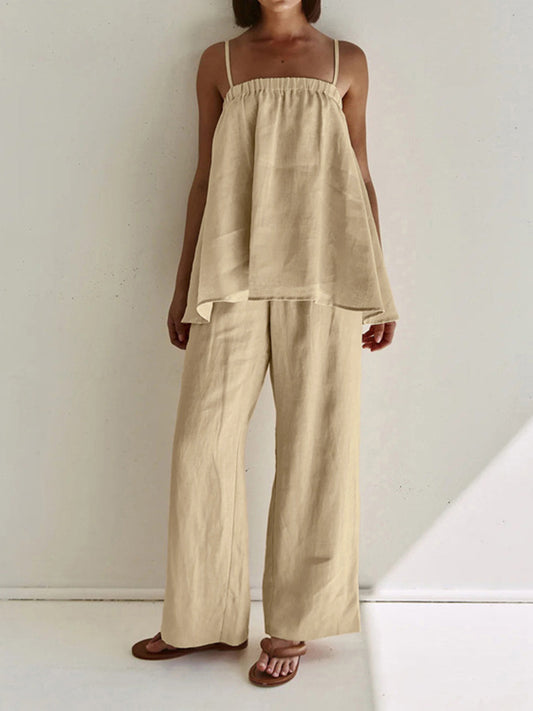 Nieva | Casual Tweedelige Set voor Dames Katoen & Linnen – Zomeroutfit