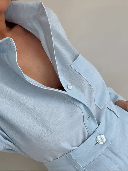 Dona | Tweedelige Katoenen Set voor Dames – Blouse & Shorts – Zomerlook