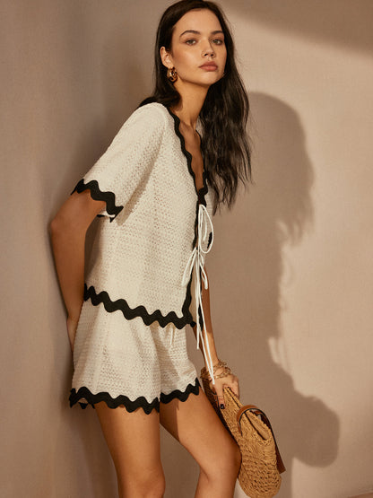 Biba | V-hals dames set met short – Comfy Zomeroutfit