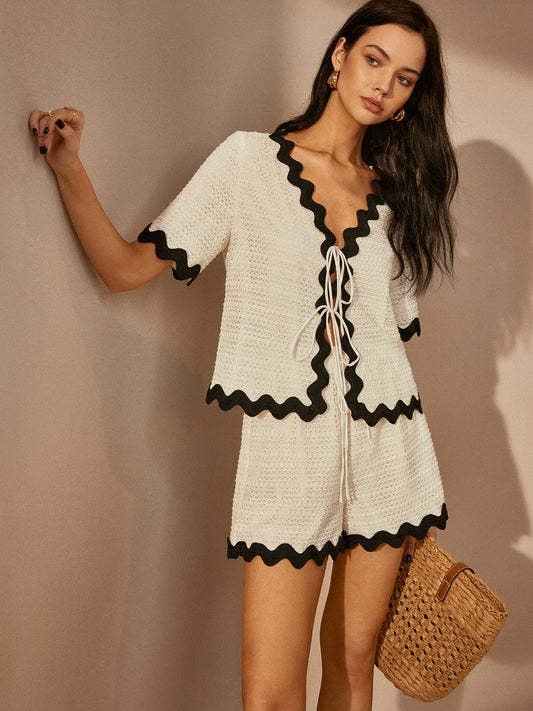 Biba | V-hals dames set met short – Comfy Zomeroutfit