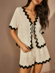 Biba | V-hals dames set met short – Comfy Zomeroutfit