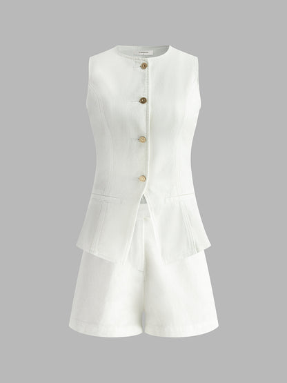 Aleece | Tweedelige Set van Spijkerstof voor Dames – Top & Shorts