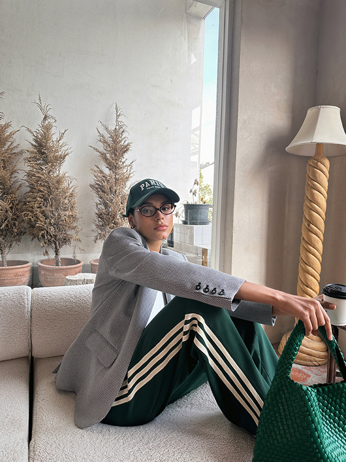 Dames Patchwork Broek met Hoge Taille – Gestreept & Comfortabel