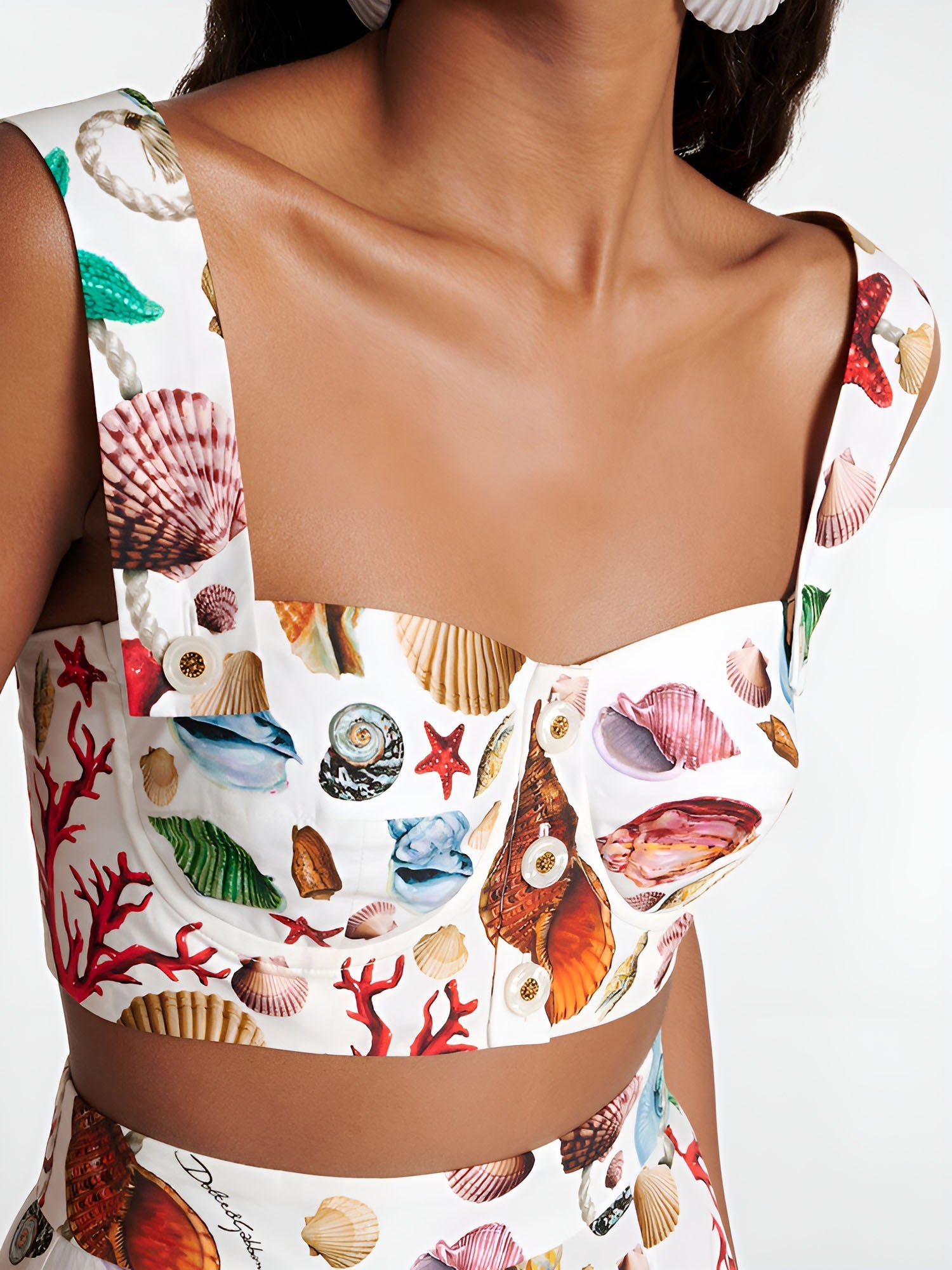 Elia | Dames Plissé Set – Top en Geplooide Rok met Print