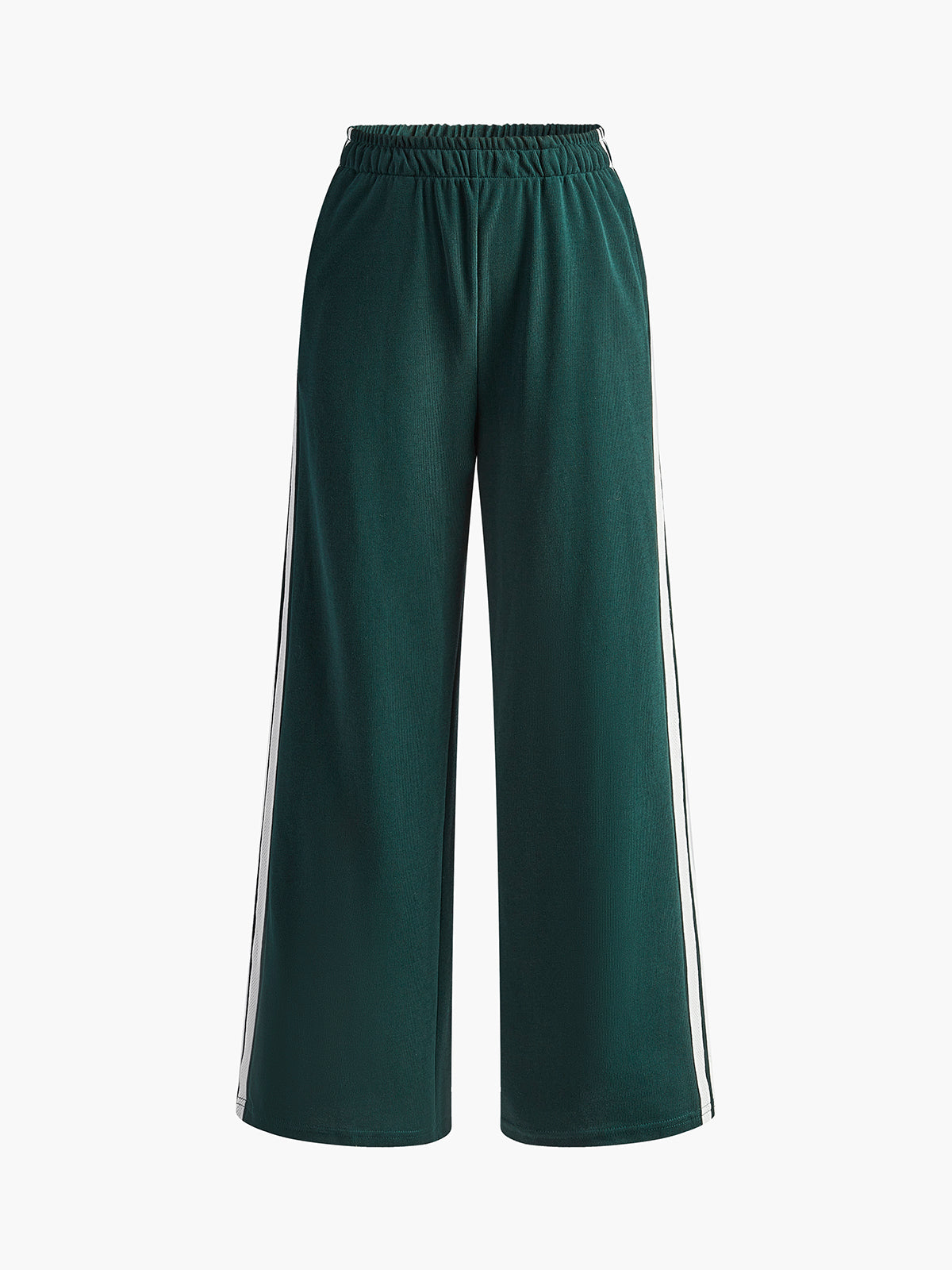Dames Patchwork Broek met Hoge Taille – Gestreept & Comfortabel