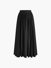 Felipa | Linnen Maxi Rok Dames – Hoge Taille, Plissé Look