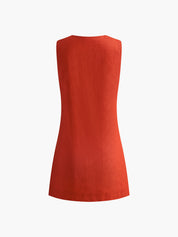 Lotje | Rode Zomer Jurk met V-hals