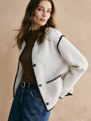 Jolente | Contrast Fleece Jas van Minky Fleece – Zacht & Warm