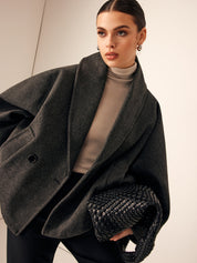 Analisa | Tweed Korte Jas met Zak Details – Warme Jas voor Herfst & Winter