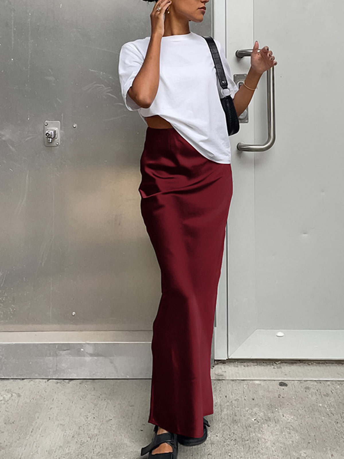 Evie | Satijnen Maxi Rok Dames