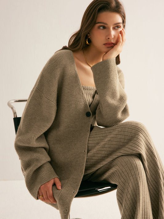 Annita | Gebreid Vest van Ribstof Dames – Cardigan - Zacht & Stretchy