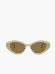 Trendy Cream Cat-Eye Zonnebril voor Dames - Vintage Frame
