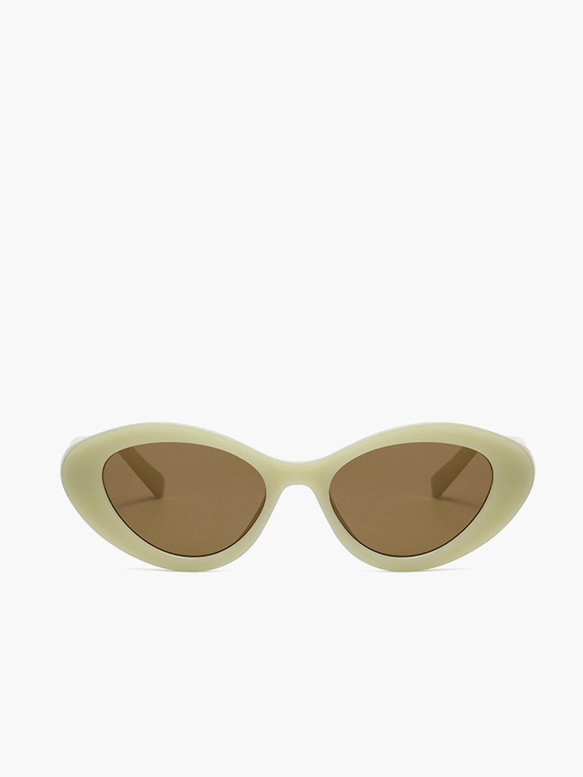 Trendy Cream Cat-Eye Zonnebril voor Dames - Vintage Frame