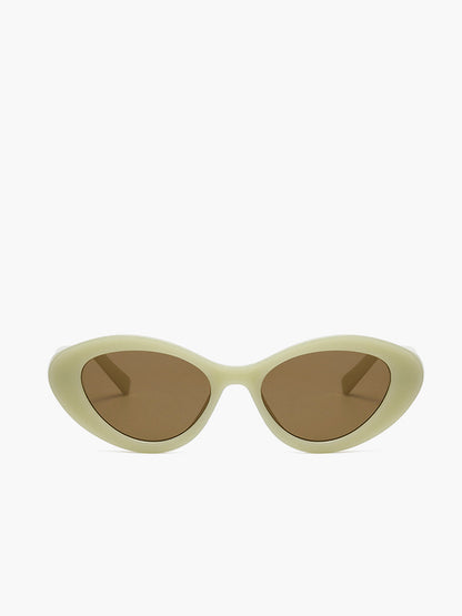 Trendy Cream Cat-Eye Zonnebril voor Dames - Vintage Frame
