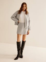 Emmylou | Tweed Jas met Rits en Zakken – Warm & Stijlvol