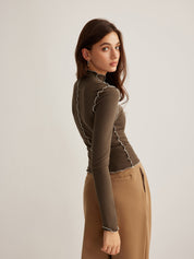 Burga | Jersey Top Lange Mouw met Mock Neck – Stretch Fit