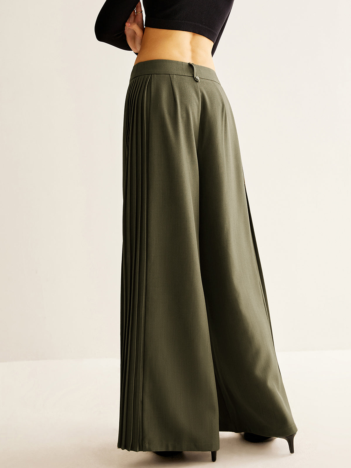 Lizzie | Wijde Plissé Broek met Hoge Taille Dames – Comfort & Stijl