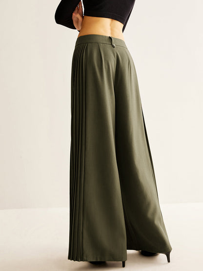 Lizzie | Wijde Plissé Broek met Hoge Taille Dames – Comfort & Stijl
