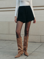 Dunyana | Suede Dameslaarzen met Kitten Hak