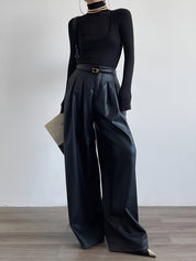 Borka | Jersey Stretch Top met Col en Lange Mouwen