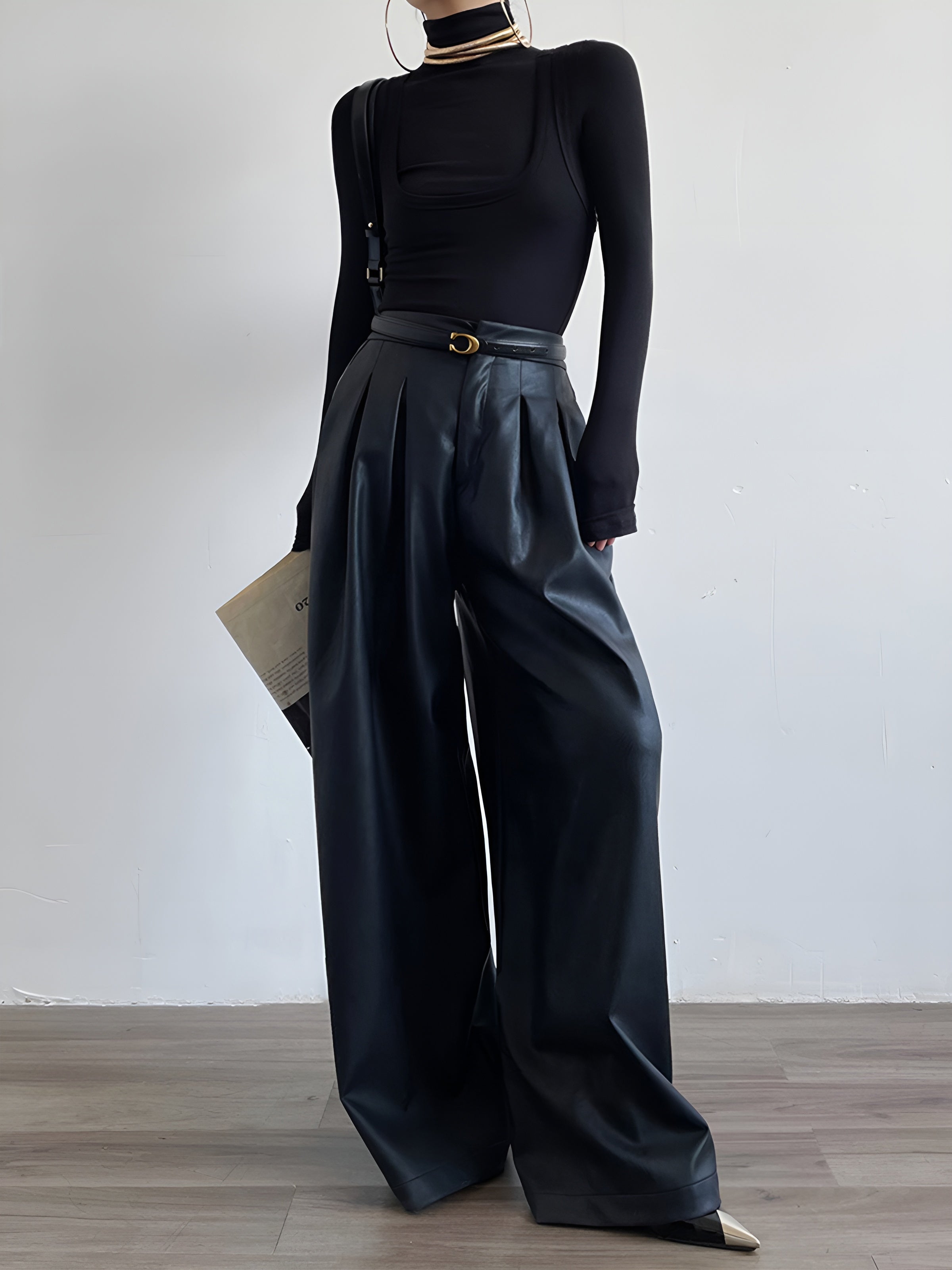 Borka | Jersey Stretch Top met Col en Lange Mouwen