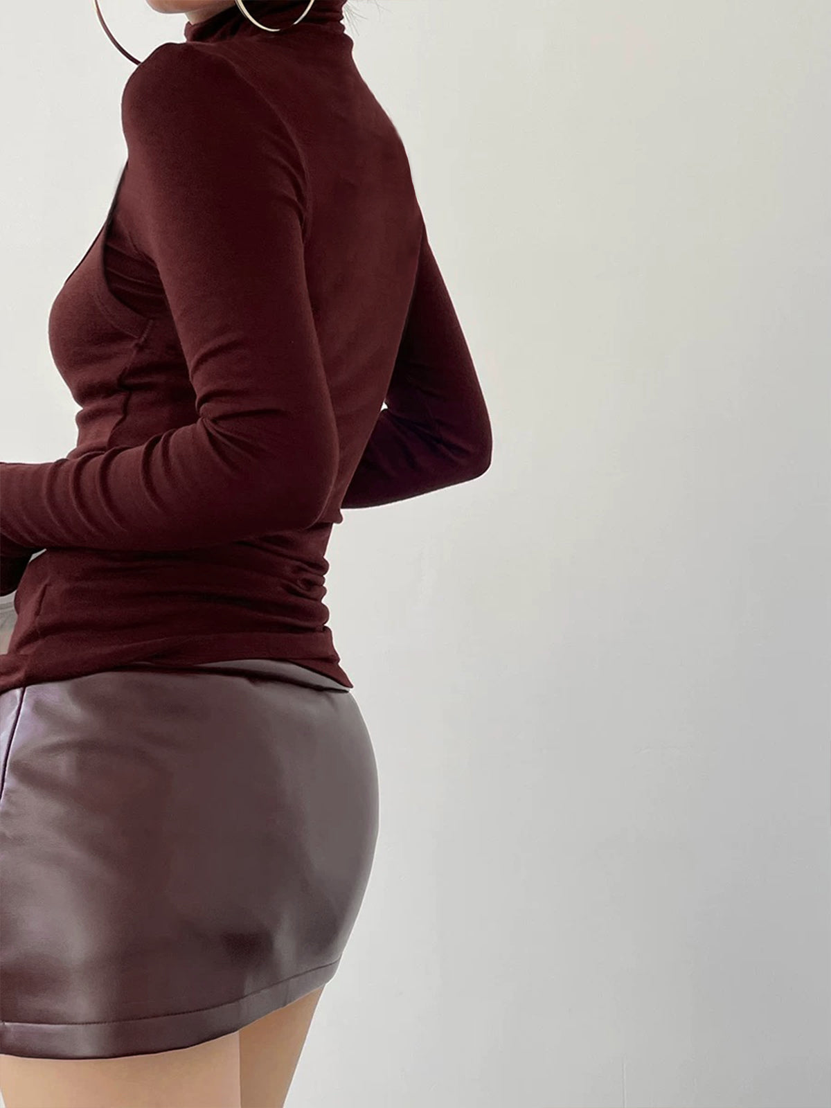 Borka | Jersey Stretch Top met Col en Lange Mouwen