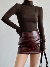 Borka | Jersey Stretch Top met Col en Lange Mouwen