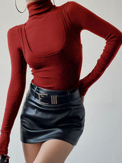 Borka | Jersey Stretch Top met Col en Lange Mouwen