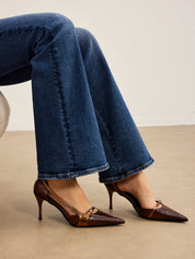 Lynar | Chique Hakken van Slangenleer Look met Gesp