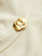 Quin | Gebreid Vest met Gouden Knoop