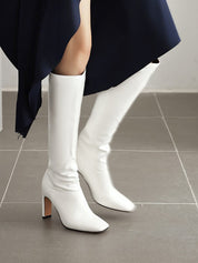 Vieuxx | Kniehoge Laarzen met Hoge Hak en Vierkante Neus