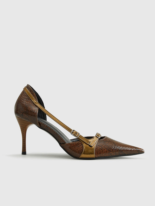 Lynar | Chique Hakken van Slangenleer Look met Gesp