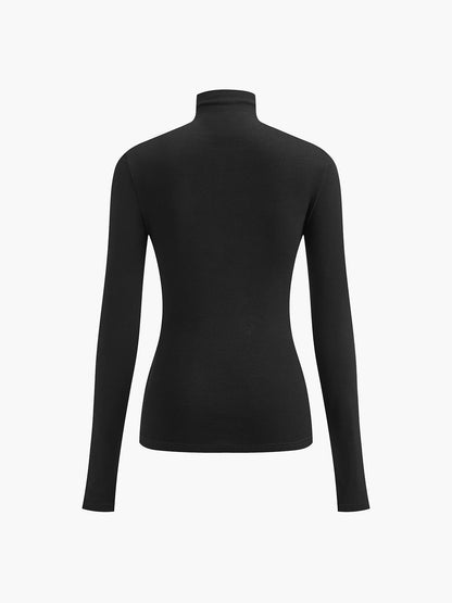 Borka | Jersey Stretch Top met Col en Lange Mouwen