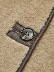 Bloeme | Minky Fleece Jas met Contrast en Vegan Leer Accenten