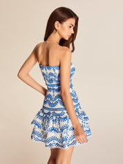 Strapless Zomerjurk van Katoen – Geborduurd & Elegant