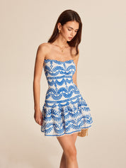 Strapless Zomerjurk van Katoen – Geborduurd & Elegant