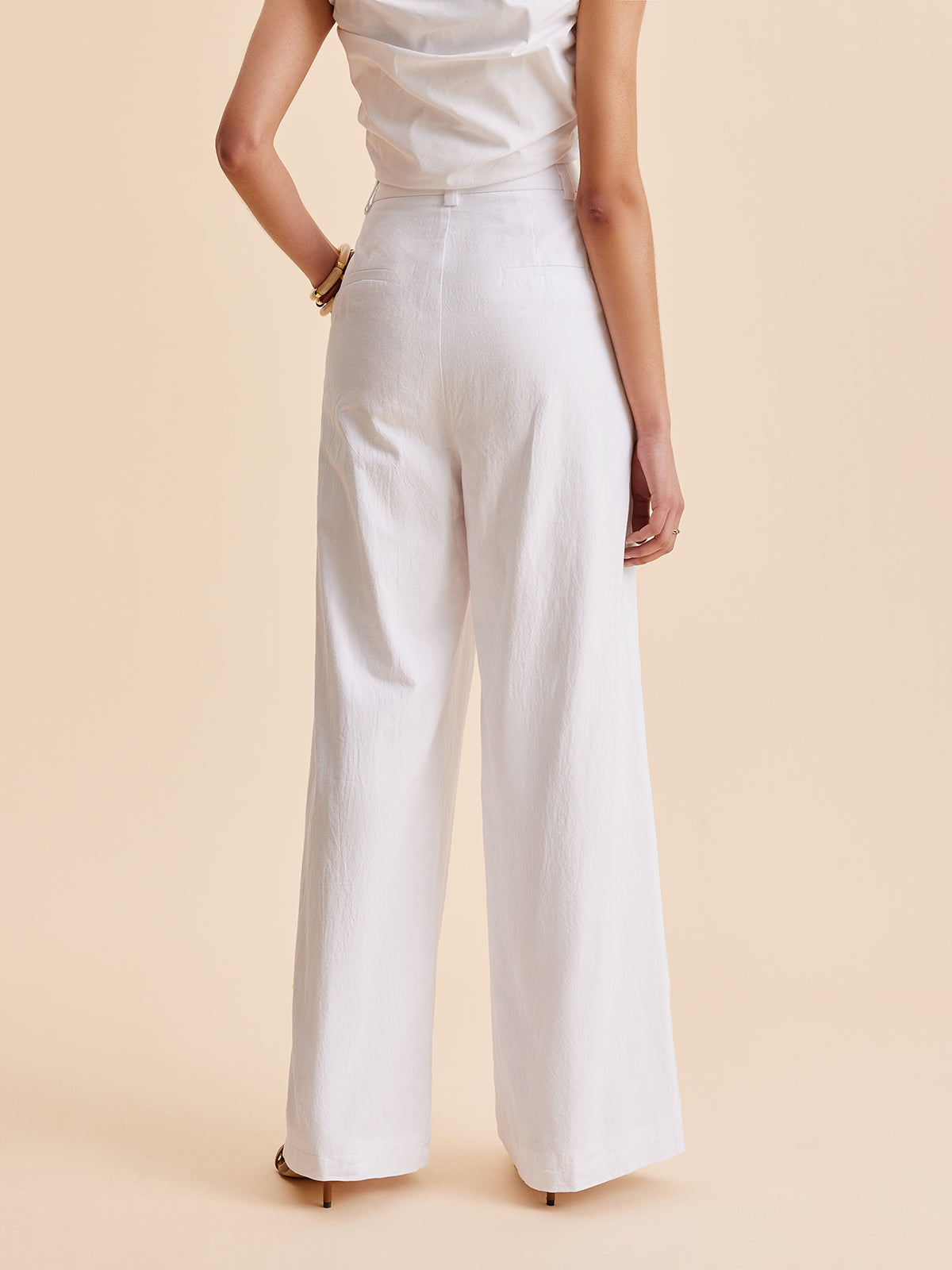 Isley | Mid Waist Katoenen Broek met Steekzakken