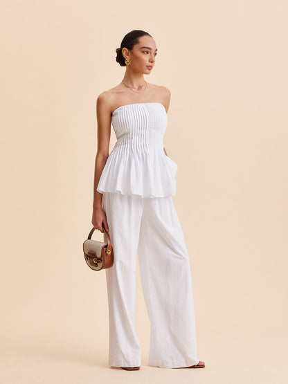 Isley | Mid Waist Katoenen Broek met Steekzakken